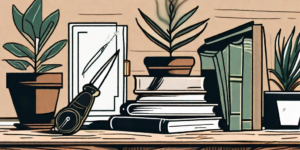 Several diverse books standing upright on a rustic wooden table